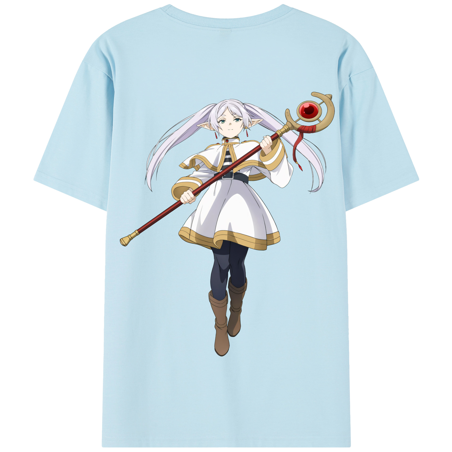 （画像用） 葬送のフリーレン Frieren 綿100％半袖Tシャツ（背面プリント）